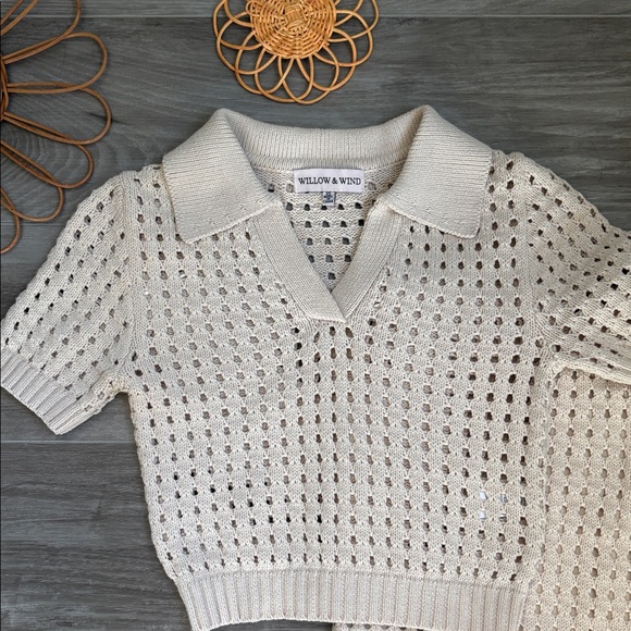 Anthropologie Willow & Wind Cream Knit Two-Piece Set - Picture 2 of 5